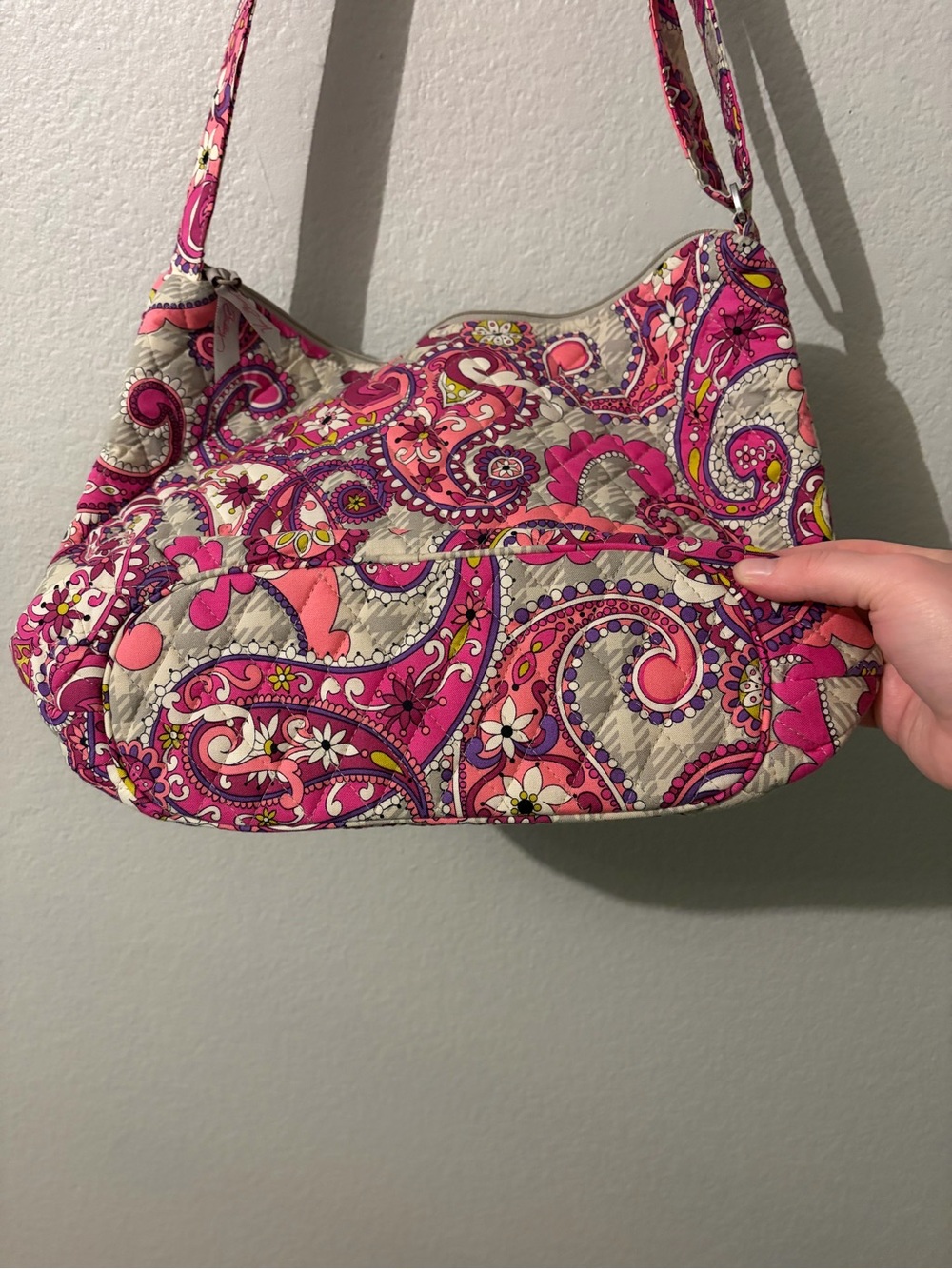 Vera Bradley Pink Paisley Quilted Crossbody Bag - Picture 6 of 6